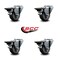 Service Caster 3'' Thermo Rubber Wheel Swivel Bolt Hole Caster Set with Posi Lock Brakes, 4PK SCC-BH20S314-TPRB-PLB-4 - alternate 4
